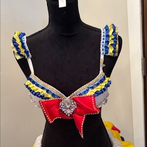 EDC Sailor Moon Colorful Rave Sparkly Bra Red Bow (Light Up Battery Operated)
